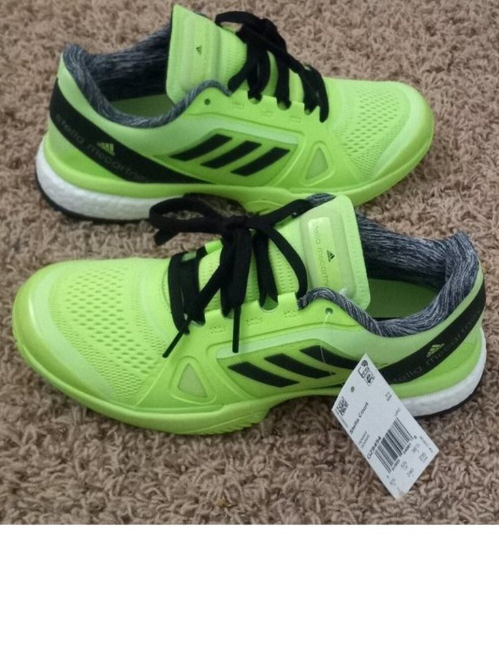 Nwt Adidas Stella McCartney Women Barricade Court Tennis Shoes Green 7.5